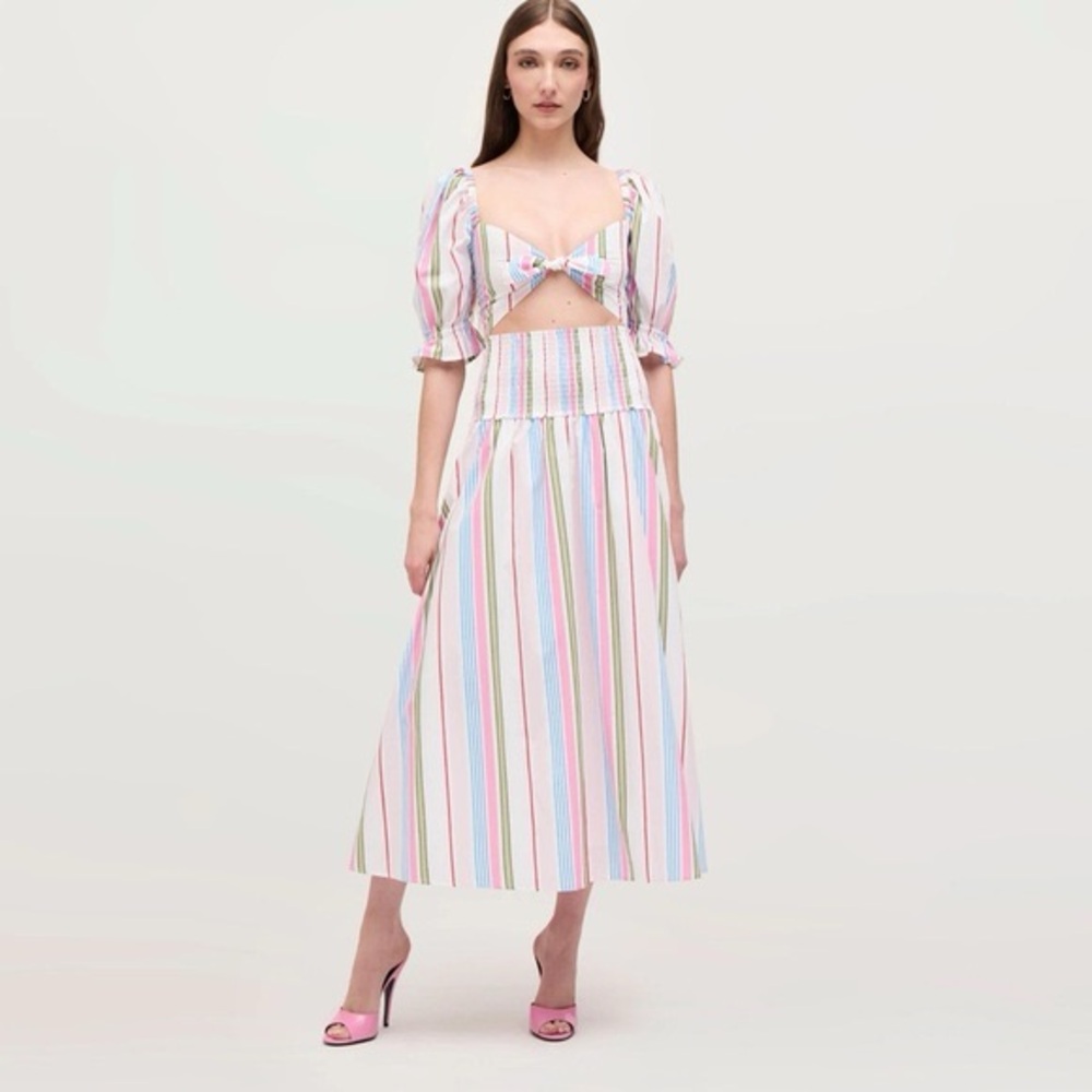 Hill House The Delphine Nap Skirt in Rainbow Stripe, Size XS
